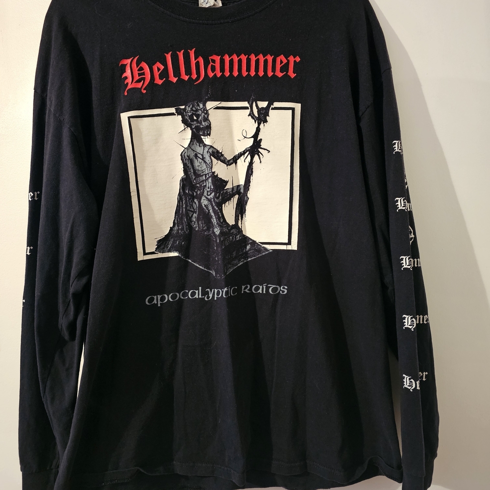 Hellhammer 'Apocalyptic Raids' Black Graphic Long Sleeve Tee